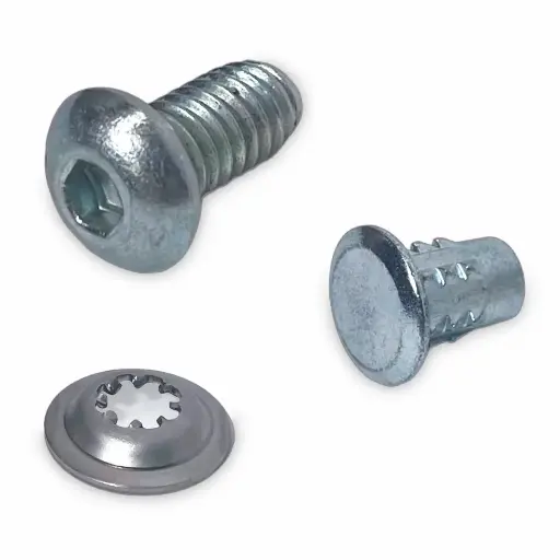 [SPINB] Inbusbout M6 (50mm) + huls met schroefdraad  + Sluitring - voor buisglijbanen